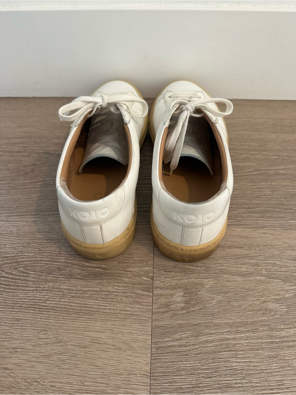 KOIO Capri Leather Sneakers — White with Light Gum Sole - Picture 6 of 8